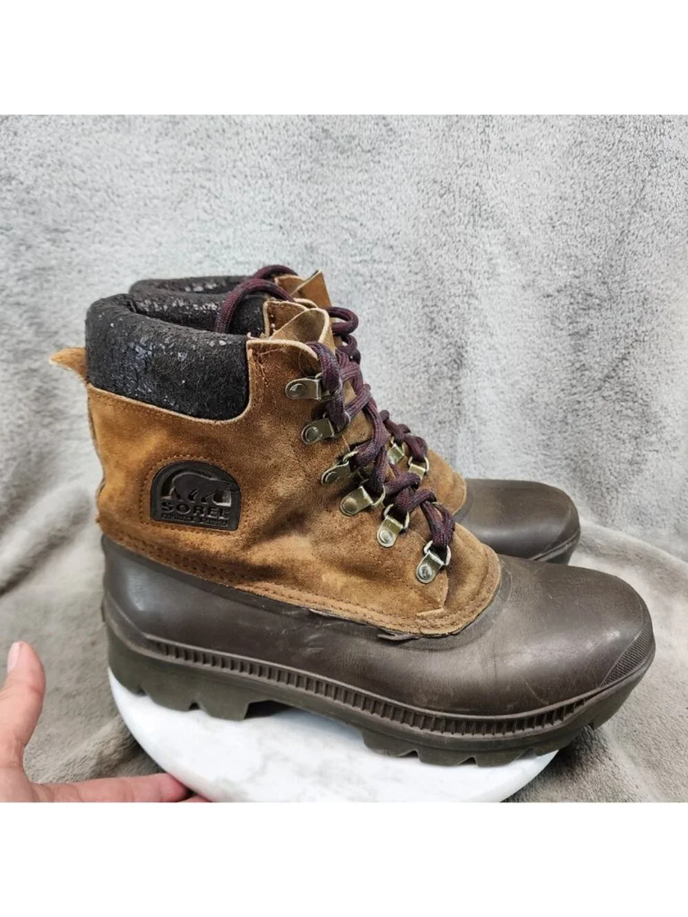 Sorel Shoes Mens Size 10 Brown Leather Lace Up Boots *Read*